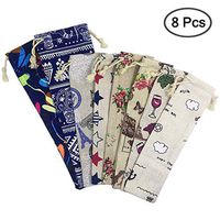 SENHAI 8 Pcs Straw Carrying Case, Cutlery Carry Pouch and Portable Travel Bag for Stainless Steel/Glass/Silicone Straws, Cutlery, Knife, Fork, Spoon, Chopsticks (2 Big / 6 Small)