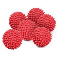 Reusable Dryer Balls Laundry Wash Dryer Balls Anti-Static Fabric Softener Laundry Washing Ball, 6pcs (Red)