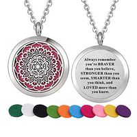 WPFdesign Stainless Steel Flower Aroma Therapy Aromatherapy Essential Oil Diffuser Necklace Locket Pendant (Style 15)