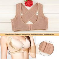 GLOGLOW Lady Chest Support Adjustable Belt Posture Corrector Breast Shaping Band For Women(Beige L)