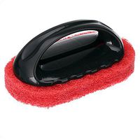 Amyovw Exquisite Hard Bottom Cleaning Brush Decontaminating Sponge for Home Kitchen Bathroom red
