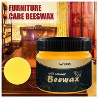 77JOK Wood Seasoning Beewax - Wood Polish Traditional Beeswax for Wood & Furniture Natural Beewax Wood Cleaner and Polish Non Toxic for Furniture to Beautify Protect Restore a Finish (Z-100g + Sponge)