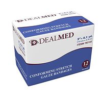 Dealmed 3" Conforming Stretch Gauze Bandages, 4.1 Yards Stretched, 12 Count