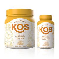 KOS Oragnic Cordyceps Powder + Organic Cordyceps Capsules Bundle