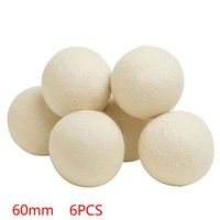 6PCS Natural Fabric Softener Reusable Drying Time Saving Clothing Wrinkles Reducing Wool Dryer Balls