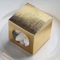 Efavormart 2x2 Gold Ballotin Box for Candy Treat Gift Wrap Box Party Favor Boxes for Bridal Shower Anniverary Wedding -100 Boxes