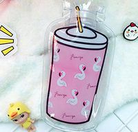 Higere Cartoon Cute Transparent Hot Water Bottle with Flamingo Pattern Hot Water Bag