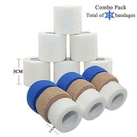 Vet Wrap Medical Tape Bandage Tape Vet Tape 1 inch x 9 PCS Skin Blue White Cohesive Bandage 2 inch x 6 Pack White Self Sticking Bandage Wrap Self Adhering Bandage Wrap Stretch Self Adhesive Tape