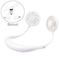 Tanice Neck Fan Handsfree Mini USB Fan 3 Speeds LED Light 360° Degree Swivel Personal Electric Fan with 3-in-1 Phone Fan for Sports Travel Picnic Camping Office