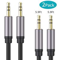 2pack 3.5mm Aux Cable 3.5mm Male to Male Stereo Auxiliary Audio Cable s Compatible with Car, Beats Headphone, Studio, Recorder, Smartphone 5.9FT 1.8M