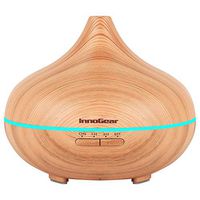 InnoGear 500ml Aromatherapy Essential Oil Diffuser Wood Grain Aroma Diffusers Cool Mist Humidifier with Timer Adjustable Mist 7 Color Changing Night Lights Waterless Auto Off for Home Office Yoga