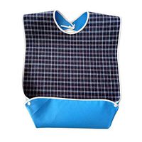 Haokaini Waterproof Adult Bibs, Saliva Towel Aprons Bibs for Elder, Unisex Adult Feeding Drinking Anti-Leak Clothes Clothing Protector (Color : Blue)