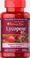 Puritan's Pride Lycopene 40 mg, Supplement for Prostate and Heart Health Support**, Contains Antioxidant Properties**, 60 Rapid Release Softgels