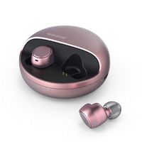 Rose Gold Wireless Earbuds Bluetooth 5.0, Padmate Noise Cancelling True Wireless Earbuds12H Playtime, 3D Stereo Sound in-Ear Headphones, Built in Mic with Portable Charging Case