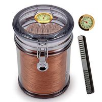 Scotte Acrylic Humidor Jar with Humidifier,Cigar Case Humidor,Rectangle humidifier Included and Hygrometer,Can Hold 18 Cigars