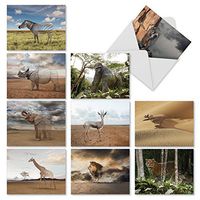 10 Thank You Notes ‘Vanishing Wildlife', Boxed Set of Endangered Species Thank You Cards with Envelopes 4 x 5.12 inch, Disappearing Critical Animals Gratitude Greeting Cards M1736TY