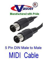 SuperEcable - 15 FT MIDI Connect Cable, DIN 5-Pin Male To Male, MIDI Cable, (Cable - Black or Beige Color)