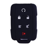 WERFDSR Sillicone key fob Skin key Cover Remote Case Protector Shell for 2015 2016 Chevrolet Suburban Tahoe GMC Yukon Smart Remote black
