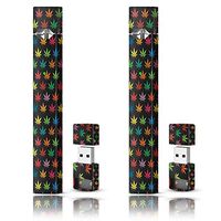 Juul Skin Wrap Vinyl Sticker Decal Protector | JUUL Charger Skin & Prep Pad (Colorful Leaves)