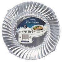 Classicware Plastic Dinnerware Plates, 10 1/4" Dia, Clear, 12/Bag, 144/Carton