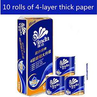 Cheap Sale of Household Toilet Paper, Roll Paper Tube Kitchen Bedroom Office Business Paper 10 Rolls