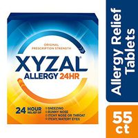 Xyzal Allergy Pills, 24-Hour Allergy Relief, Original Prescription Strength, 55-Count