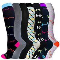7 Pairs Compression Socks for Women&Men (20-30mmHg)- Best for Running, Travel,Cycling,Pregnant,Nurse, Edema