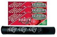 Herb Airtight Tube Pocket Protector with Juicy Jay's Raspberry 1.25 Flavored Hemp Rolling Papers 3 Count DC Crafts Nation- Ganesha