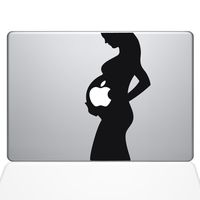 The Decal Guru Pregnancy MacBook Decal Vinyl Sticker - 12" MacBook - Black (1281-MAC-12M-BLA)