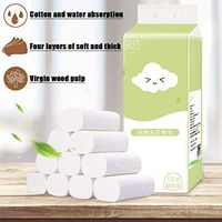 wpOP59NE Toilet Paper, 12 Rolls/Pack 4-Ply Soft Toilet Paper Home Hotel Bathroom Kitchen Office Tissue White