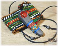 Handmade small pattern pірe with cover Unique Raku bowl