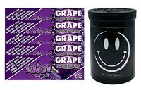 Herb Airtight Container Fresh Kettle with Juicy Jay's Grape 1.25 Flavored Hemp Rolling Papers 5 Count DC Crafts Nation- Happy Face