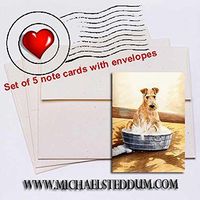 Michael Steddum Saturday Night, Irish Terrier Note Card Set