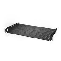AC Infinity Vented Cantilever 1U Universal Rack Shelf, 10" Deep, for 19" equipment racks. Heavy-Duty 2.4mm Cold Rolled Steel, 60lbs Capacity