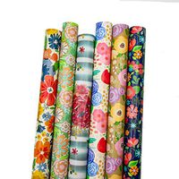 B-THERE Floral Gift Wrap Wrapping Paper for All Occasions, Women, Birthday Party, Adults. 6 Different Designs of 6 ft X 30" Rolls!