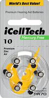 iCellTech Hearing Aid Batteries, 0% Hg (60 Batteries) (10)