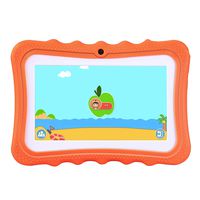 HPTC Kids Tablet 7 Inch Toddler Edition Learning Tablet WiFi Camera and Bluetooth GMS Certified Kids-Proof Children Tablets with Parental Control Include Learning & Training Apps(Orange - New)