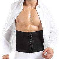 EUBUY Breathable Elastic Mesh Waist Trimmer Belt Body Slimming Shaper Abdomen Girdle Band Lose Weight Belly Wrap for Men Black L Size