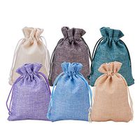 BENECREAT 30Pack 6 Color Burlap Bags with Drawstring Gift Bags Jewelry Pouch for Valentine's Day, Wedding Party and DIY Craft Packing, 5.3 x 3.7 Inch