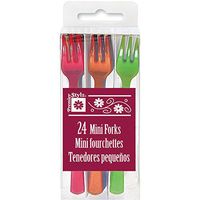 Mini Plastic Cocktail Forks, Assorted 24ct