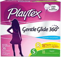 Playtex Gentle Glide Tampons, Unscented Multi-Pack 36 ea (Pack of 7)