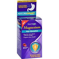 Natrol Magnesium - High Absorption - 60 Tablets - Yeast Free - Benefits Heart, Nerve and Muscle Health