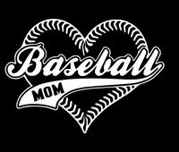 Baseball Mom | Vinyl Sticker Decal | 5.5" Width X 3.973" Height | White HGC0194