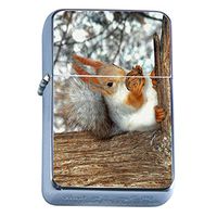 Squirrel Flip Top Oil Lighter S1 Smoking Cigarette Smoker Includes Silver Case