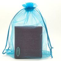 SUNGULF 100pcs Organza Pouch Bag Drawstring 6"x9" 16x22cm Strong Gift Candy Bag Jewelry Party Wedding Favor (Turquoise)