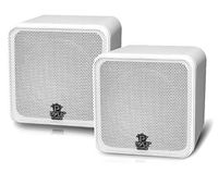 Pyle Home PCB4WT 4-Inch 200-Watt Mini Cube Bookshelf Speaker (White) (Pair)