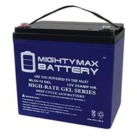 Mighty Max Battery 12V 55AH Gel Battery for Quickie Design, P500 ZIPPIE, Z500 Brand Product