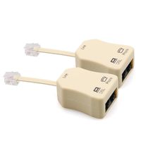 GLE2016 In-line DSL Splitter Adapter with Noise Filter for Telephone Phone Fax Accessory (Pack of 2)