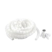 YXQ 15mm 1.5M Cable Organizer Sleeve w Clip Split Cord Management Wrap Wire Cover Hide Clutter Free Coiled Tube Tie (White)