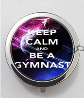 BlackKey Keep Calm And Be A Gymnast 3-Compartment Decorative Pocket Gift Box Case Organizer for Pill, Color 1 -2
